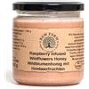 Raw Farm Organic Natural Fresh Raw Farm - Miele grezzo di fiori selvatici con lamponi - 450g - Miele artigianale - Senza additivi - Gusto naturale di frutta