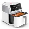 Moulinex Easy Fry Silence 7L, Friggitrice ad Aria Silenziosa XXL, Fino a 8 Persone, 10 Modalità, con Sistema Genius e Griglia di Cottura Regolabile, Colore Bianco, EZ8421