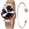 CIVO Orologio Donna Cielo Stellato: Bracciale a Maglie Milanesi con Cristalli - Elegante e Impermeabile Regalo Moda