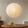 NOCHX Lampada a Sospensione in Carta Pergamena Stile Giapponese Wabi-Sabi - Lampadario Sferico in Ferro Ispirato a per Soggiorno, Camera da Letto e Studio(80cm)