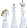 Pezzi degli Scacchi Statue Ornamenti Resina Re Regina Cavallo da Battaglia Decorazione Artistica retrò per Home Office Wine Cabinet Soggiorno (Color : Black, Size : C