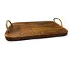 vetrine inrete Vetrineinrete® Vassoio in legno per aperitivo con manici in canapa tagliere per servire finger food antipasti (Rettangolare 40x24 cm) B35