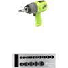 Ingersoll-Rand 2236QTIMAX-G DXS2 Avvitatore ad Impulsi Pneumatico, Silenzioso, 2034 Nm, Titanio, Anello a Frizione, Verde + DXS2 Set di bussole metriche esagonali a percussione, attacco, 15 pezzi