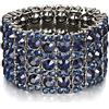 EVER FAITH Braccialetto Donna, Austriaco Cristallo Sposa Elegante 3 Righe Elasticizzato Bracciale per Le Donne Ragazze