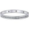 Bling Jewelry Bracciale rigido impilabile con zirconi cubici bianchi incastonati per donne, per matrimoni e balli, in acciaio inossidabile tono argento.