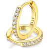 FaithHeart Strass Orecchini Argento S925 10mm Orecchini a Cerchio Oro con Strass Zirconi Orecchini Minimalisti