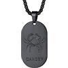 FaithHeart Collana Uomo Collana Nero Militare 12 Segni Zodiacali Collana Uomo Collana Personalizzata Nome Testo Incisione Collana Acciaio Inox Ciondolo Ovale Catena 55+5 CM Impermeabile Anallergico