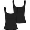 Urban Classics Ladies Wide Neck Rib Top 2-Pack Donna Top Bianco S 95% Cotone, 5% elasthane Slim Fit