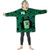 Minecraft Felpa Cappuccio Ragazzo Adolescenti, Felpe Oversize Creeper Soffice Coperte Indossabili, Gamer Regalo per Ragazzi (Verde/Nero)