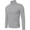 QIXING - Maglia termica da uomo a maniche lunghe, con collo alto, in cotone, termica, elasticizzata, baselayer, calda, per l'inverno, Nero , L