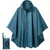 POWINSUN Poncho impermeabile con cappuccio alla moda con tasca per donne/uomini/adulti, Blu scuro, taglia unica