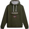 NAPAPIJRI Felpa Cappuccio Burgee Wint da Uomo - Verde Modello NP0A4GJD Cotone XS