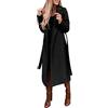 Generic Cappotto in Lana Donna Inverno - Trenchcoat Con Cintura Regolabile Cappotto Lungo Con Revers Cappotto Invernale Taglie Forti Giacca Invernale A Manica Lunga Cappotto Autunnale Caldo Antivento Giacca