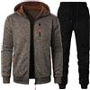 Generico Completo Sportivo Uomo Cotone Felpato Felpa Con Cappuccio E Zip E Pantaloni Tuta Set Tracksuit Suit Sportivo Maniche Lunghe Completo Da Palestra Leggero Garzato Tute Ginnastica Running Workout