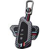 ATFIGII Custodia per chiave compatibile con VW Golf 8 Tiguan ID.3 ID.4 compatibile con Seat Leon Cupra Custodia in pelle protettiva portachiavi 3 tasti C grigio