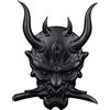 zalati Adesivi giapponesi samurai con denti fantasmi guerriero adesivo moda 3D metallo spirito giapponese metallo adesivo auto grattaciere auto moto logo decorazione nero