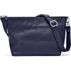 Woodland Leathers 100% vera pelle italiana borse per le donne, borsa a mano / borsa a tracolla nera con tracolla regolabile per le signore, borse da donna firmate con scomparti, Marina Militare,