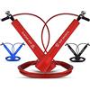 AQF Corda Per Saltare Bambini Fitness, Corda Antiscivolo Plastica Maniglia & Senza Grovigli Acciaio Speed Jump Rope, 3 M Regolabile Adulti Corda Da Saltare Allenamento Gym (Rosso)
