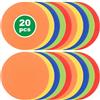 MIVIDE 20 dischi per marcatura, 5 colori, per sport, 23 cm, rotondi, piatti, per allenamento, calcio, campi sportivi