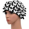 Medifier Cuffia da nuoto vintage con petali floreali stile retrò cuffia da bagno per donna rosa rossa
