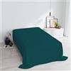 Italian Bed Linen Lenzuolo Sopra MAX COLOR Piazza e Mezza 180x300 cm, 100% Cotone Made in Italy - Lenzuola Letto Piazza e Mezza in Tinta Unita - VERDE PETROLIO