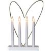 Eglo Arco luminoso natalizio con 4 lampadine, candeliere da finestra bianco con cuore decorativo in ottone, arco luminoso con cavo, E10, luce calda