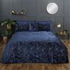 Rapport Home Paloma - Set copripiumino in velluto per letto king size, colore: blu navy