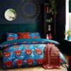 Furn. Coralina Set Copripiumino Singolo Reversibile, Motivo Tropicale Floreale E Foglie, Blu, In Policotone, Morbido E Resistente - 3