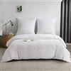 Good Nite Set di biancheria da letto, 3 pezzi, 100% poliestere, in microfibra, confortevole, con chiusura lampo, 1 copripiumino in tinta unita + 2 federe (bianco, 135 x 200 cm + 80 x 80 cm x 1)