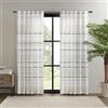 INK+IVY NEA - Tenda a pannello singolo in 100% cotone, con nappe, design boho, con tasca per soggiorno, trattamento privacy per camera da letto, appartamenti, 127 x 213 cm, colore: Bianco/Grigio