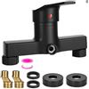YYTECH Rubinetto doccia monocomando, per doccia, montaggio a parete, con valvola in ceramica, nucleo cromato, rubinetto doccia con presa G ½ per bagno (nero)