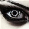 DESIGNLENSES, Lenti a contatto colorate bianche e nere per costume di Halloween da zombie, senza gradazione, 1 paio (2 pezzi), lentes colore bianco + custodia per lenti Valkyrie