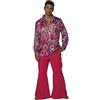 maylynn 13156 Candyman - Costume hippy da uomo anni 60 e 70 - camicia e pantaloni a zampa - multicolore - XL/XXL