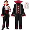 ReliBeauty Vestito Vampiro Bambino Medievale con Sciarpa Costume da Vestito Vampirina Halloween Carnival