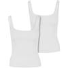 Urban Classics Ladies Wide Neck Rib Top 2-Pack Donna Top Bianco S 95% Cotone, 5% elasthane Slim Fit