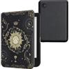 kwmobile Custodia eReader Compatibile con Kobo Clara BW/Colour Cover - eBook Reader Flip Case - blu scuro/giallo/nero - Sole Tarocchi