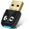 Puiseno Adattatore Bluetooth 6.0 USB Dongle per PC, chiavetta USB Bluetooth per mouse, supporta fino a 5 dispositivi contemporaneamente, ampia portata, bassa latenza, compatibile con Windows 11/10/8.1, con