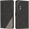 Radoo Cover per Huawei Honor 20 PRO, Custodia in PU Pelle Portafoglio Flip Chiusura Magnetica Antiurto Funzione Scomparti, con Slot Schede Supporto Pieghevole per Huawei Honor 20 PRO (Nero)