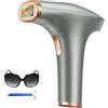 Haarlosy IPL Epilatore Luce Pulsata, 3-in-1 HR/SC/RA Epilatore Laser per Donna e Uomo, 9 Livelli di Energia Regolabile Adatto Depilatore Corpo, Viso, Ascelle, Gambe (Grigio Argento)