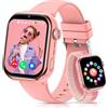 AIMIUVEI 4G Smartwatch Bambini, 1,83''HD Orologio Smartwatch Bambini con GPS e Chiamate, Batteria da 800 mAh, Videochiamate, Chat Vocale, WiFi/LBS/SOS/SMS, modalità Classe, Contapassi, Sveglia (Rosa)