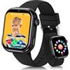 AIMIUVEI 4G Smartwatch Bambini, 1,83''HD Orologio Smartwatch Bambini con GPS e Chiamate, Batteria da 800 mAh, Videochiamate, Chat Vocale, WiFi/LBS/SOS/SMS, modalità Classe, Contapassi, Sveglia (Nero)