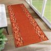 TAPISO Agadir Tappeto Passatoia Runner Antiscivolo Pelo Corto Al Metro Design Moderno Motivo Geometrico Tonalità Arancio Rosso Corridoio Cucina Ingresso Entrata Ufficio 67 x 220 cm