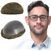 Lordhair Protesi Capelli Uomo, Pelle Super Sottile da 0,08 mm Parrucca da Uomo per Sistema Capillare da 8x10 Pollici Dimensione Della Base
