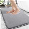 Homaxy Tappeto da bagno in memory foam, morbido, antiscivolo, lavabile, spesso, assorbente, per il bagno, 40 x 60 cm, grigio