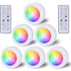 Aicharynic Faretto LED RGB alimentato a batteria con telecomando, 16 colori che cambiano colore, illuminazione per armadio, dimmerabile, illuminazione per vetrine, senza fili, timer e funzione memoria, LED Spot