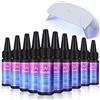 VidaRosa 10PCS Resina UV Nuova Super Rapida Cristallina + Mini Lampada UV pieghevole per kit di creazione di gioielli fai da te artigianato in resina regali principianti stampi siliconica