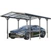 GFP Carport 2,85x5,05m Carport alluminio antracite Carport individuale con grondaia