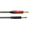 Cordial - Cavo Strumentale 6 m Jack 6,3 mm Mono Dritto con Silent Plug Neutrik Tessuto Nero e Oro (CXI 6 PP-Edition 25-Silent)