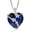 starchenie Collane Donna Argento Sterlina 925 Cuore e delle stelle Zaffiro Zirconi Collane Ciondolo Gioielli Regalo