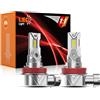 PAERKU Lampadine H11 LED Auto Fari LED H11 18000LM 6500K Bianco Freddo H11 Luce Abbagliante e Anabbagliante, Sostituzione Dei Alogena, Senza Ventola, Plug and Play(2 pezzi)